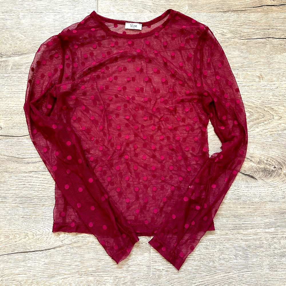 Long sleeves mesh shirt